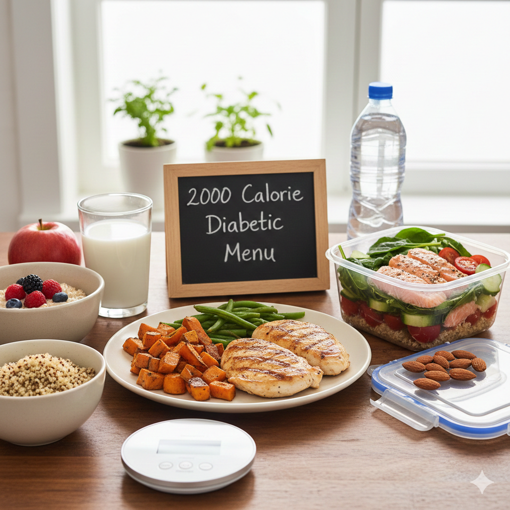 2000 Calorie Diabetic Menu Display