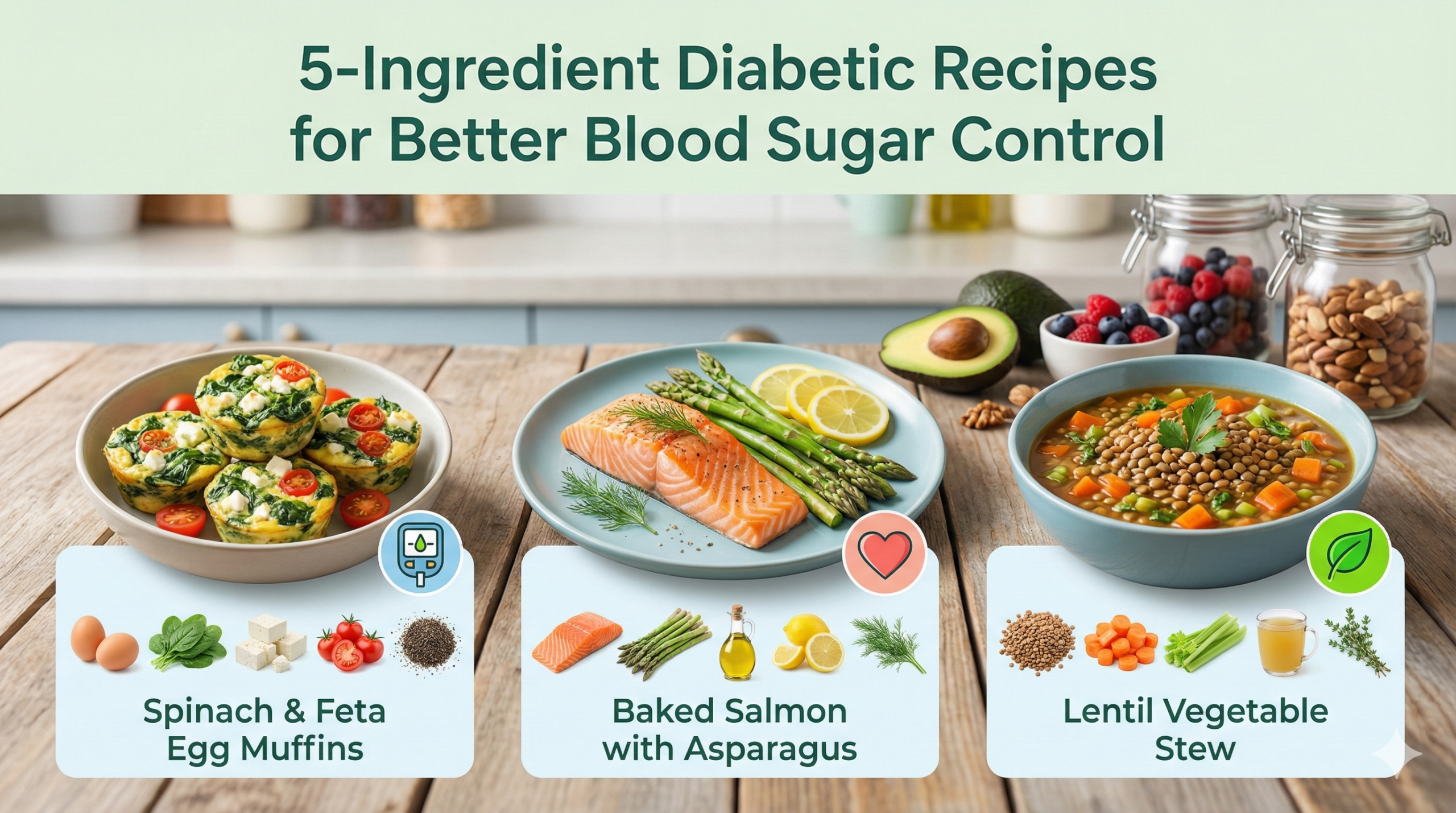 Healthy 5-ingredient meal spread with fresh vegetables and lean protein