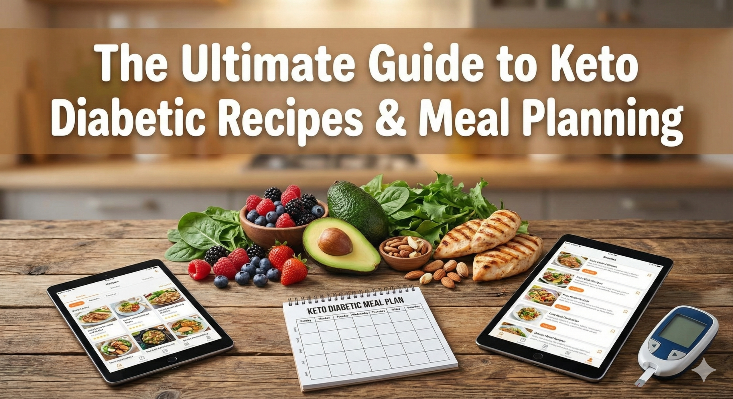 Delicious low carb keto diabetic meal spread with fresh vegetables and proteins